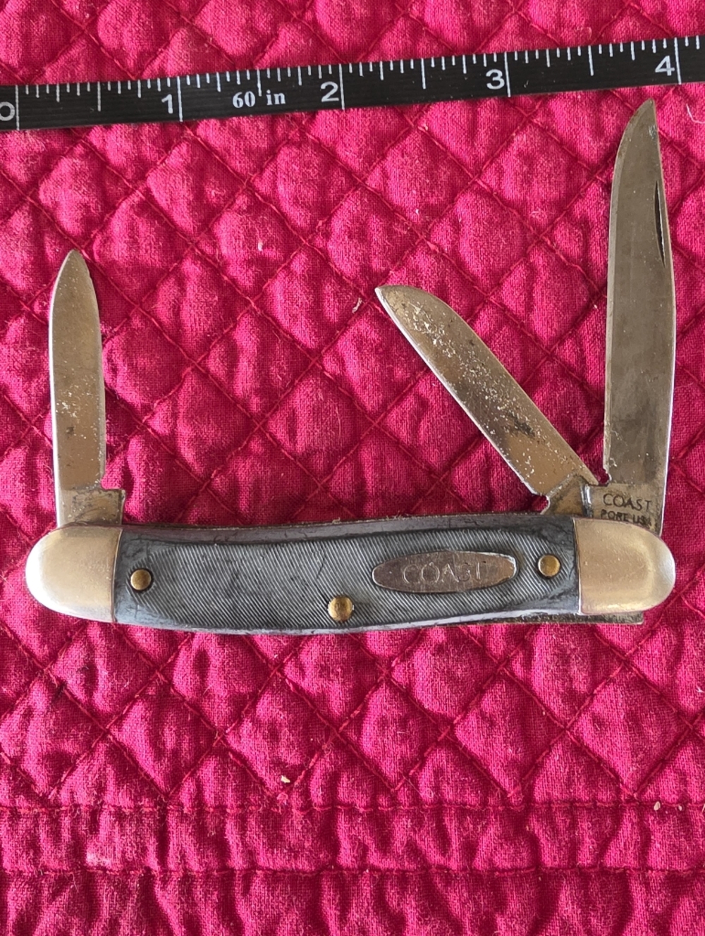 COAST Vintage Pocketknife - Faded Black Port USA - EUC